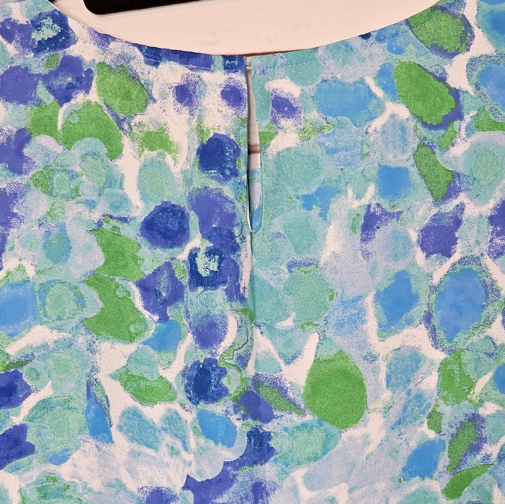 Rachel Zoe Tie Waist Watercolor Sleeveless Top - Picture 4 of 11